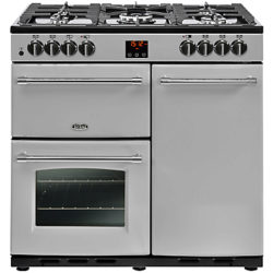 Belling Farmhouse 90DFT Dual Fuel Range Cooker Silver